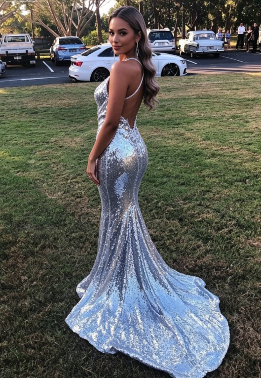 Shiny Sexy Mermaid Straps Silver Sequin Evening Dress Pretty Prom Dresses P7684 Shiny Sexy Mermaid Straps Silver Sequin Evening Dress Pretty Prom Dresses P7684