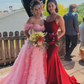 Sky Blue Princess Slit Evening Dress Feathers Straps Tulle Beaded Tiered Long Prom Dress SH1051