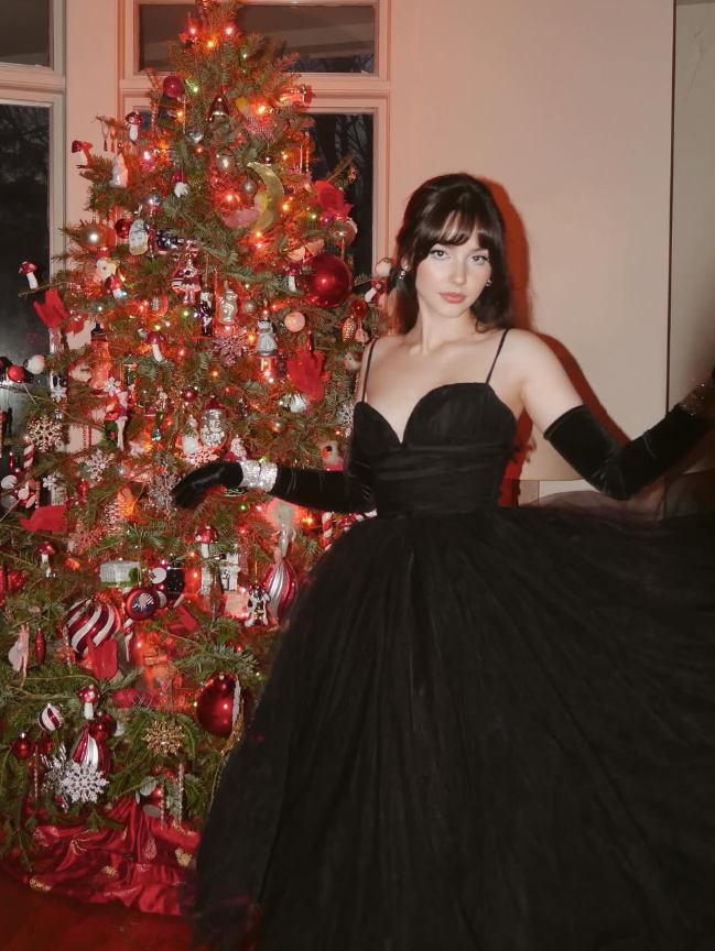 Cute Ball Gown Spaghetti Strap Black Tulle Long Prom Dress Party Dress SH5318