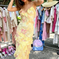 Lovely Yellow Ruffles Long Prom Dress Evening Dress SH963