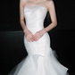 Romantic Classic Mermaid Strapless White Tulle Long Wedding Dress SH6630