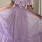 Vintage A Line Off the Shoulder Lilac Tulle Prom Dress Evening Dress Date Dress SH5633