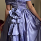 Vintage Purple A Line Off the Shoulder Satin Prom Dress Evening Dress Date Dress SH5637
