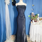 Vintage Green Simple Mermaid Spaghetti Strap Chiffon Satin Prom Dress Outfits SH4954