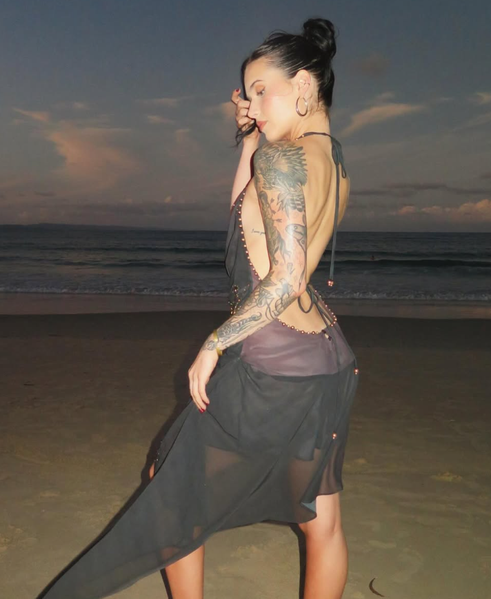 Sexy Black Sheath Halter Pleated Beaded Chiffon Vacation Dress Outfits SH3894