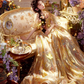 Dreamy Ball Gown Off the Shoulder Corset Golden Tulle Prom Dress 16th Birthday Dress SH4055