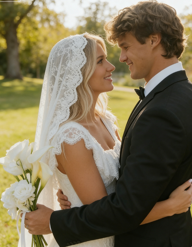 Pretty Simple A Line Straps White Lace Long Wedding Dress SH5282