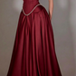 Exquisite Satin Ivory Sleeveless Strapless Long Pleated Prom Dress with Beadings SH5463