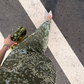Shiny Sheath Round Neck Olive Green Sequin Long Prom Dress SH5474