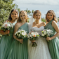 Sage Green Chiffon One Shoulder A-line Long Bridesmaid Dresses SH5583