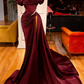 Sexy Dark Green Satin Mermaid Prom Dresses 2026 Spaghetti Straps Pleats Seep Train Formal Evening Occasion Pageant Gowns SA1038