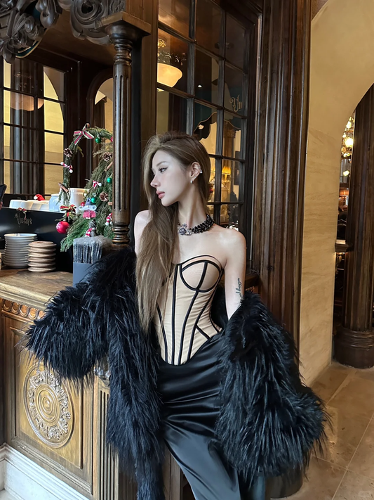 Sexy Black Sheath Sweetheart Neck Satin Prom Dress Party Dresses SH4597