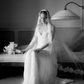 Pretty A Line Strapless White Corset Lace Chiffon Long Wedding Dress SH8250