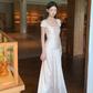 Gentle A Line Straps Print Floral Satin Prom Dress Party Dress Outfits SH5059
