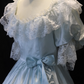 Vintage Bow Ball Gown Puff Layered Lace Satin Prom Dress 16th Birthday Dress SH3863