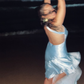 Baby Blue Mermaid One Shoulder Satin Short Open Back Homecoming Dress SH2264