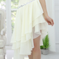 Chic Sweetheart Neck Irregular Layered Party Dress, Ivory Chiffon Homecoming  Dress SH751
