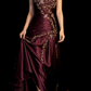 Chic Burgundy A Line Exquisite Embroidery Beaded Satin Prom Dress Evening Gown SH5423