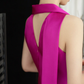 Simple Bright Pink A Line Spaghetti Strap Satin Prom Dress Evening Dress SH4211