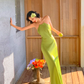 Simple Green Mermaid Straps Satin Open Back Long Prom Dress Vacation Dress SH4319