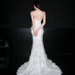 Glamorous Mermaid Sweetheart Neck Beaded Feather Lace Long Wedding Dress SH5959