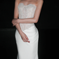 Shiny Mermaid Sweetheart Neck Beaded White Lace Satin Long Wedding Dress SH5871