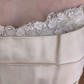 Retro A Line Off the Shoulder Appliques Pearl Ivory Satin Wedding Dress SH6090