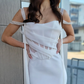 Gentle Mermaid Spaghetti Strap Corset White Chiffon Long Wedding Dress SH7108