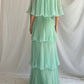 Green Layered Chiffon A Line V Neck Simple Long Party Dress Evening Dress 18 Birthday Dress SH3626