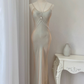 Simple Pretty Mermaid Spaghetti Strap Satin Prom Dress Evening Dress Formal Dress SH4083