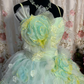 Green Ombre Ball Gown Spaghetti Strap Floral Tulle Long Prom Dress Evening Dress SH3718