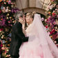 Elegant Pink A Line Strapless Tiered Tulle Long Prom Dress Wedding Dress SH2470
