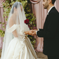 Stunning A Line Off the Shoulder Beaded Appliques White Satin Long Wedding Dress SH6025