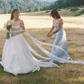 Simple Classic White A Line Strap Satin Tulle Long Prom Dress Wedding Dress SH3657
