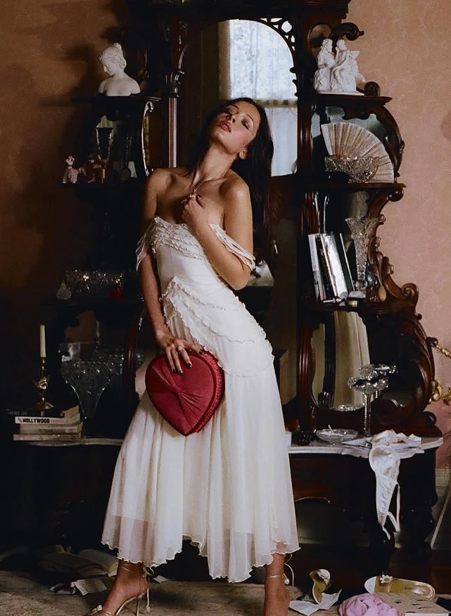 Cute A Line Off the Shoulder Ivory Chiffon Ruffle Prom Dress Graduation Prom Dress SH2583