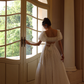 Princess A Line Puff White Lace Prom Dress Party Dress SH4171