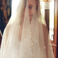 Shiny Sequin Beaded A Line Sweetheart Neck White Tulle Long Wedding Dress SH6045