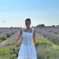 White Sequare Neck A Line Prom Dress Simple Evening Dress SH1315