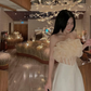Unique A Line Strapless Corset Yellow Organza Satin Short Homecoming Dress Outfits SH6229