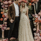 Charming V-neck Floral Long Prom Dress, Evening Dress T132