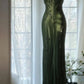 Green Sheath Halter Beaded Appliques Chiffon Long Prom Dress Graduation Prom Dress SH2485