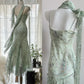 Gentle Mermaid Spaghetti Strap Beaded Ruffle Chiffon Prom Dress Graduation Prom Dress SH2665