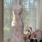 Ivory Exquisite Sheath Spaghetti Strap Floral Beaded Chiffon Homecoming Dress Cocktail Dress SH3773