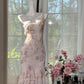 Ivory Exquisite Sheath Spaghetti Strap Floral Beaded Chiffon Homecoming Dress Cocktail Dress SH3773