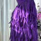 Dark Purple A Line Sweetheart Neck Layered Chiffon Homecoming Dress Cocktail Dress SH3768