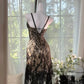 Stunning Sexy A Line Spaghetti Strap Beaded Black Lace Homecoming Dress Cocktail Dress SH3770