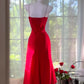 Stunning Red Mermaid Spaghetti Strap Beaded Chiffon Homecoming Dress Cocktail Dress SH3767