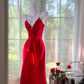 Stunning Red Mermaid Spaghetti Strap Beaded Chiffon Homecoming Dress Cocktail Dress SH3767
