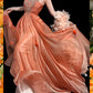Stunning Orange A Line Straps Beaded Chiffon Prom Dress Party Dress SH3804
