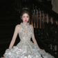 Gorgeous A Line V Neck Silver Beaded Flower Tulle Short Homecoming Dress Cocktail Dress SH3358